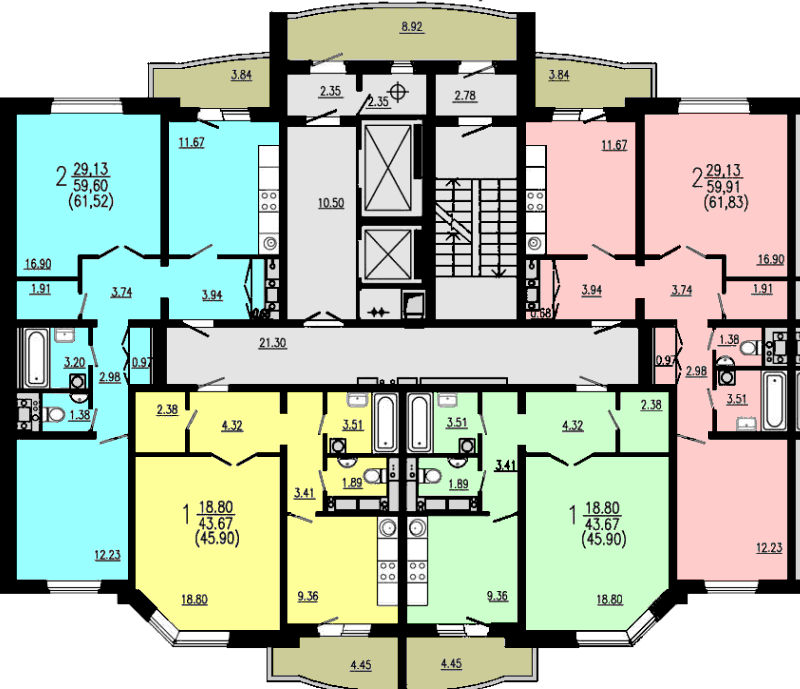 Планировка этажей в доме серии СПТ