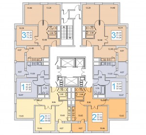 Планировка этажей в доме серии И-155НБ