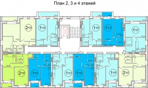 Планировка 2-3-4-го этажа жилого дома по улице Баженова